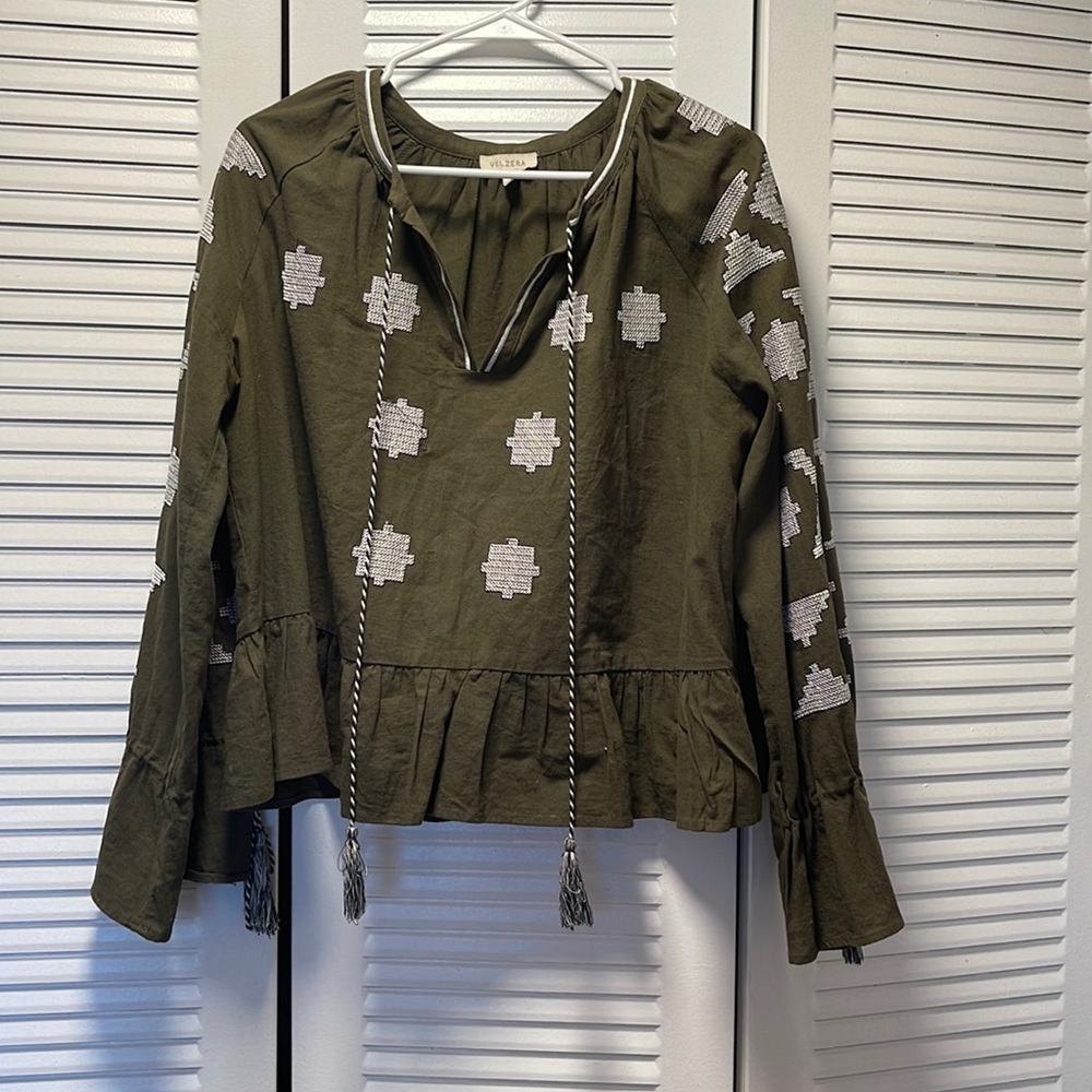 Cropped peplum blouse